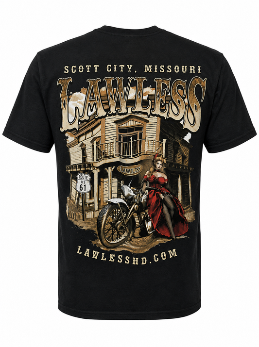 Lawless Saloon Mens Short Sleeve Tee