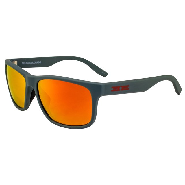 Epoch Eyewear Delta Colorado Sunglasses For Men or Women Dark Grey Frame w/Polarized Red Mirror Lens