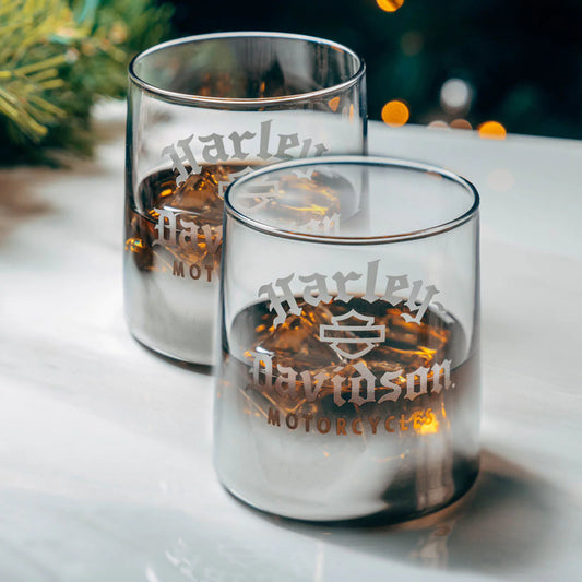 H-D Silver Ombre Rocks Glass Set