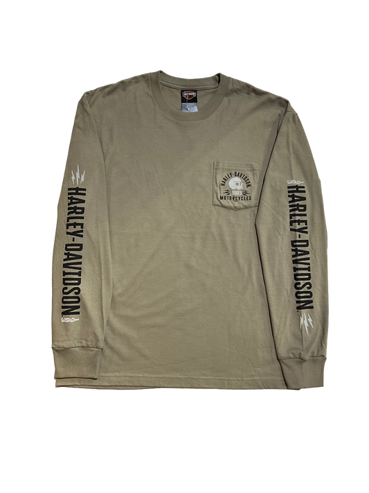 "Spark It" H-D Men's Long Sleeve Pocket Tee