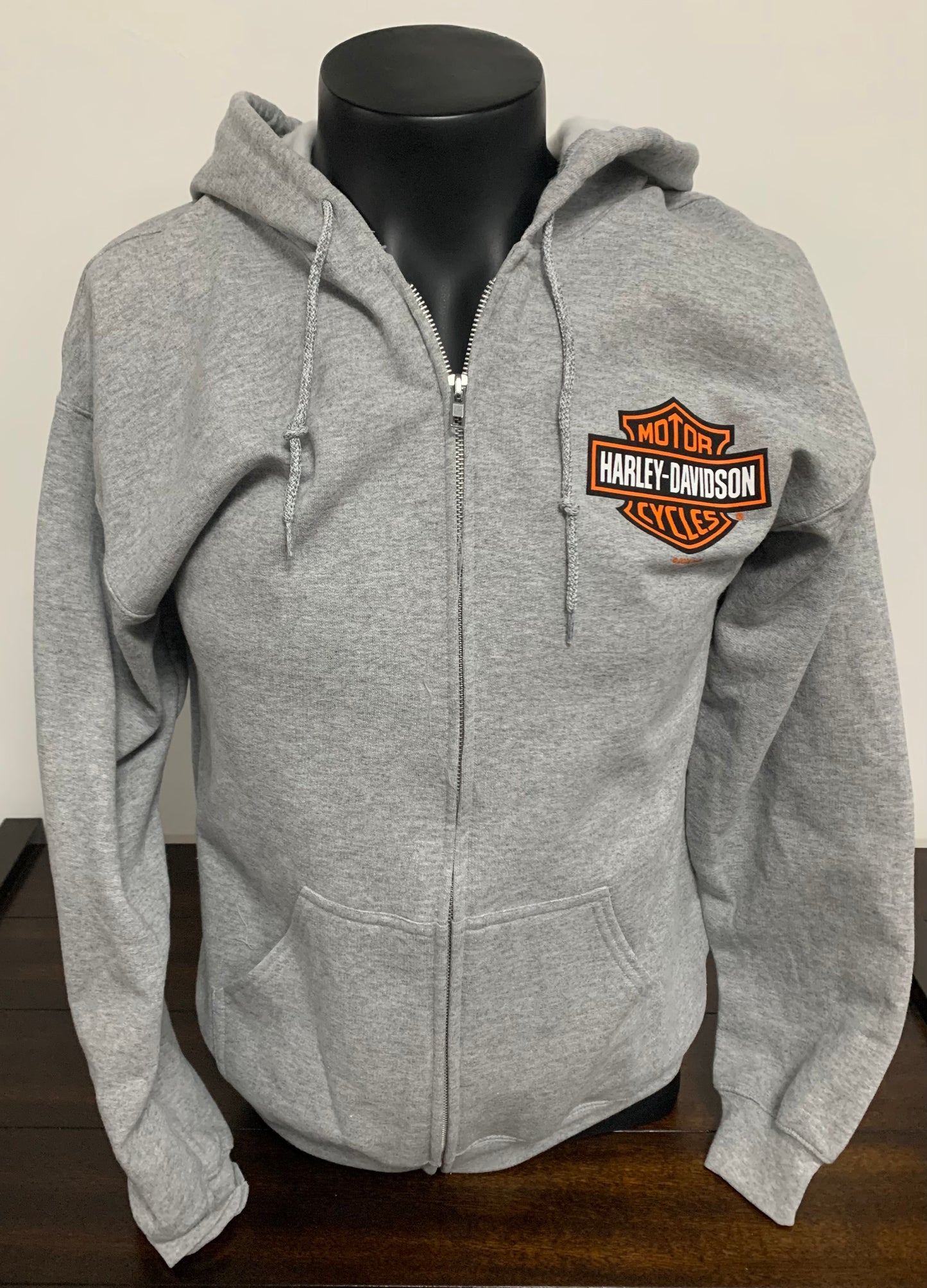 Bar & Shield Gray Zip Hoodie