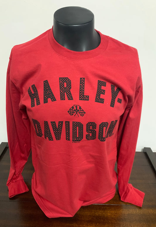 H-D Checker Race Long Sleeve Tee