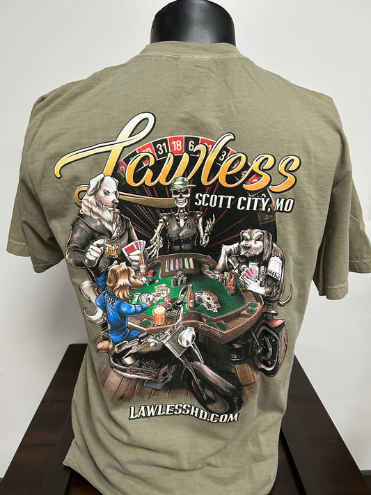Lawless Poker Table Mens Short Sleeve Tee
