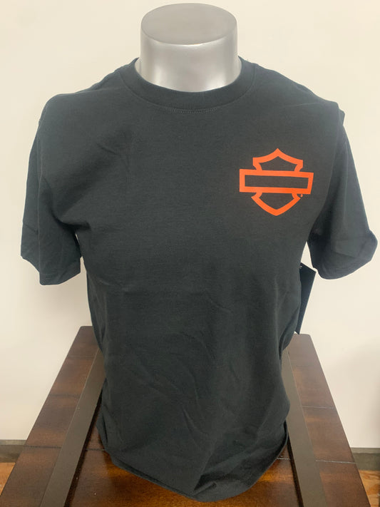 Bar & Shield Outline Left Chest Mens Short Sleeve Tee