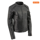 Women's Embroidered Wing & Stud Leather Jacket