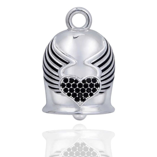 Black Bling Heart Bell