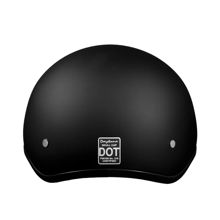 DOT Approved Daytona Skull Cap Half Shell Motorcycle Helmet - Beanie Style  - Dull Black