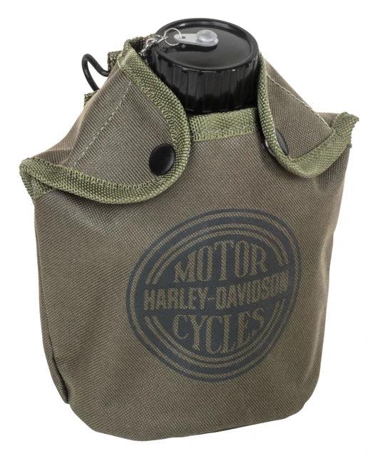H-D Circle Logo Aluminum Canteen w/ Bowl & Canvas Pouch - 34 oz.