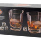 H-D Silhouette B&S 12 oz. Rocks Glass Set w/ 4 Ice Cubes
