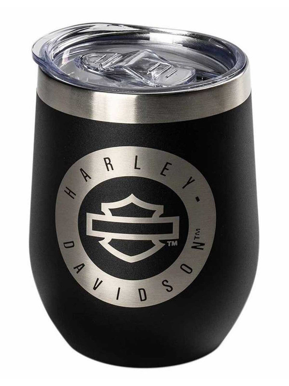 Harley-Davidson® Open Bar & Shield Stainless Steel Stemless Wine Tumbler, Black