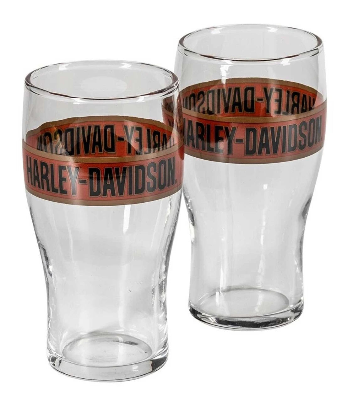 Set of Two 18 oz. Trenton Wrap Around H-D Pub Glass Set