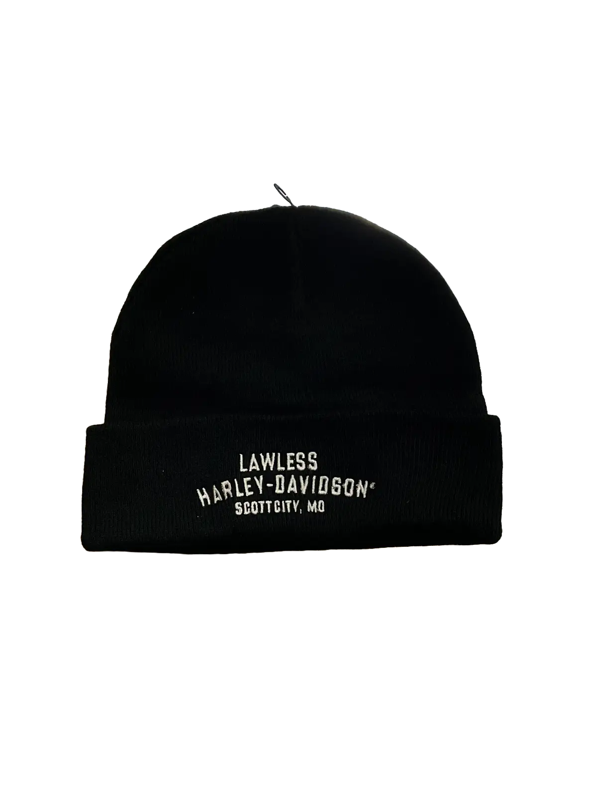 H-D Bar Knit Cuffed Beanie - Black