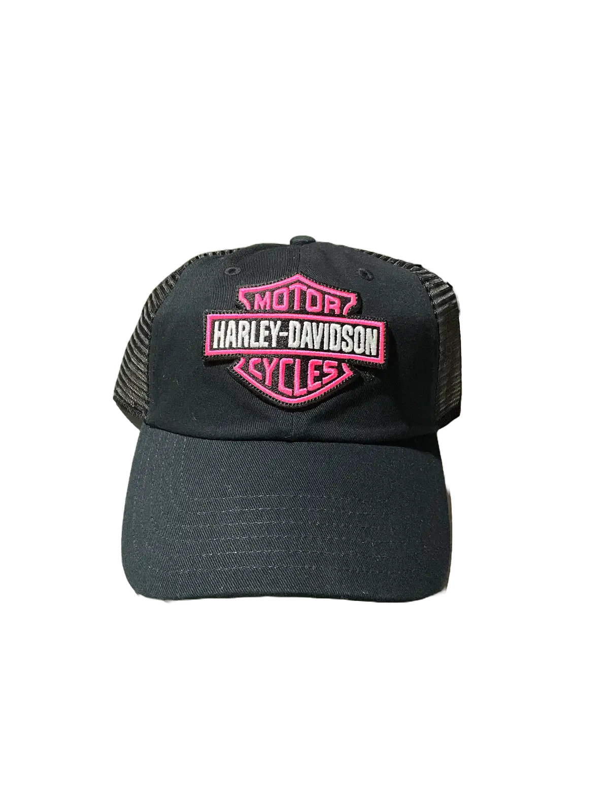 Women's Pink Bar & Shield 6-Panel Trucker Curved Bill Hat