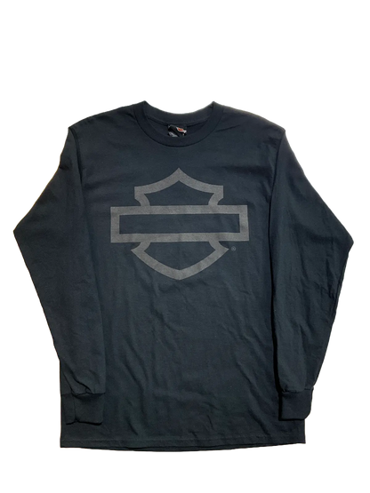 H-D Open Bar & Shield on Black Men's Long Sleeve Tee