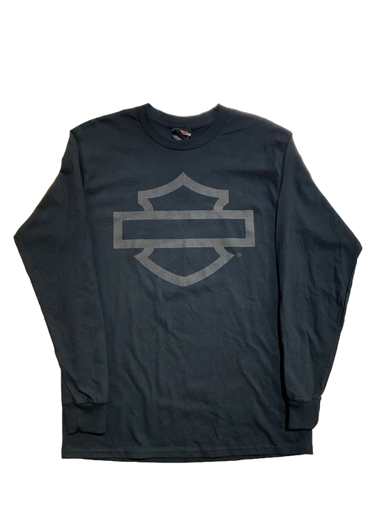 H-D Open Bar & Shield on Black Men's Long Sleeve Tee