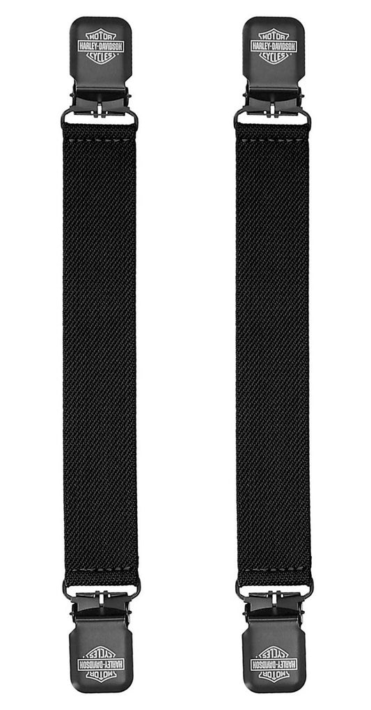 H-D Etched Bar & Shield Elastic Boot Clips