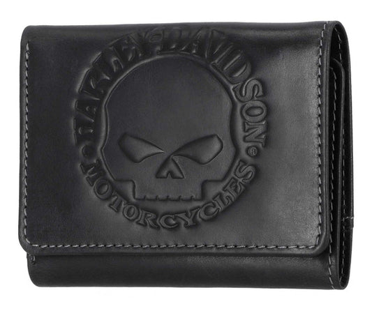 Willie G Skull Snap Trifold Wallet
