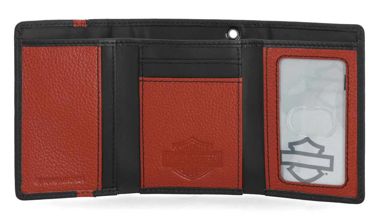 H-D Center Block Trifold Wallet