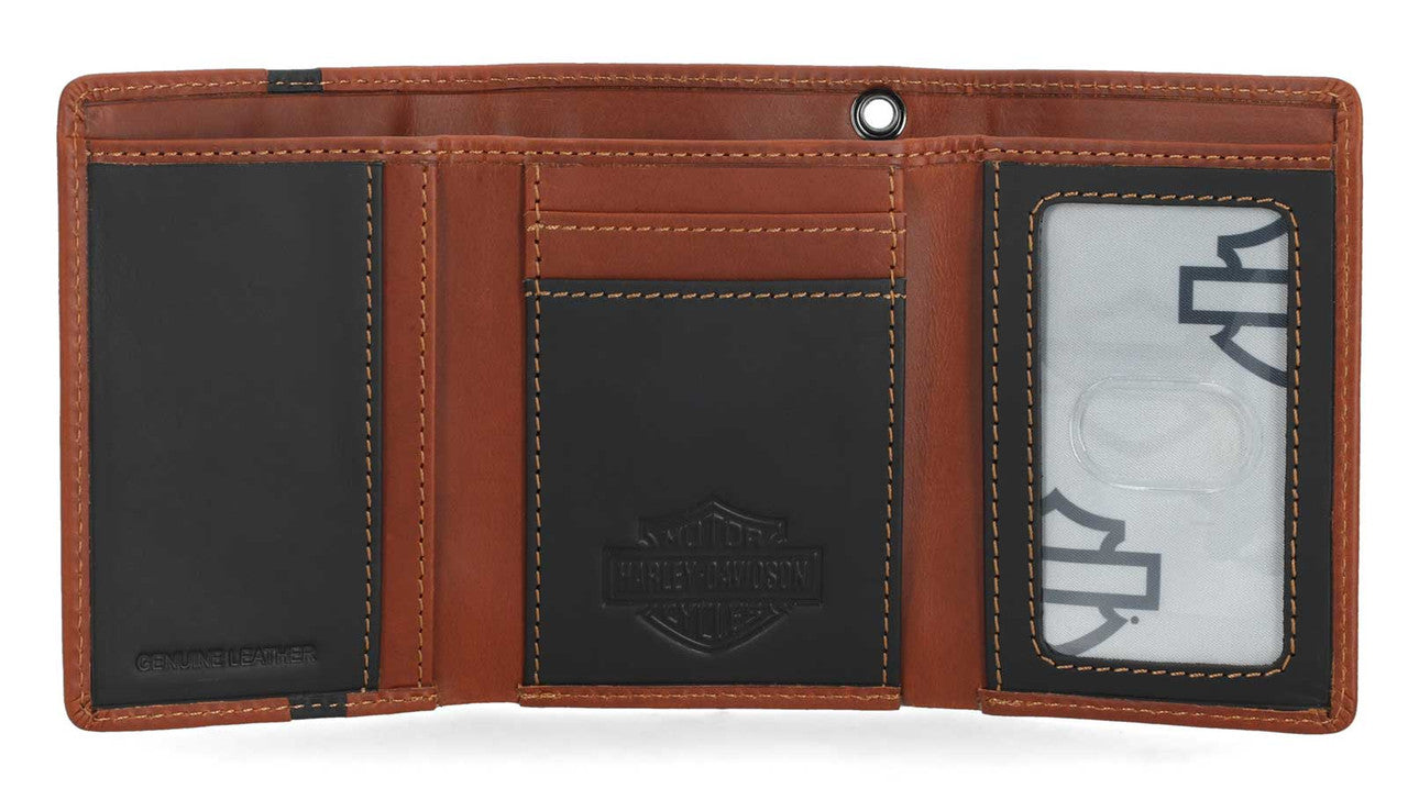 H-D Center Block Trifold Wallet