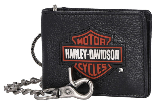 B&S Patch Slimfold Wallet with Chain