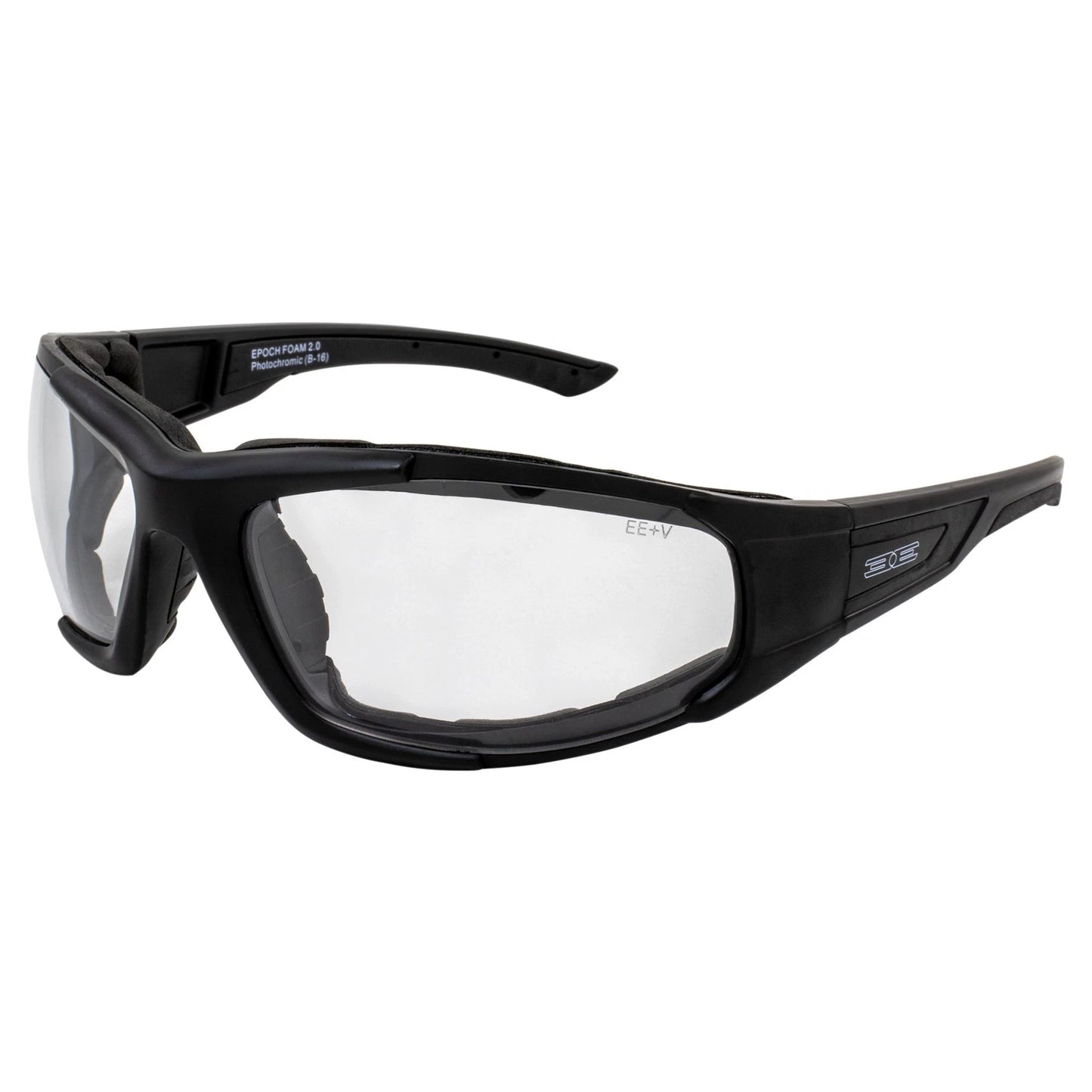 Epoch Eyewear Foam 2 Padded Glasses Black w/ Photochromic Clear to Smoke Lens