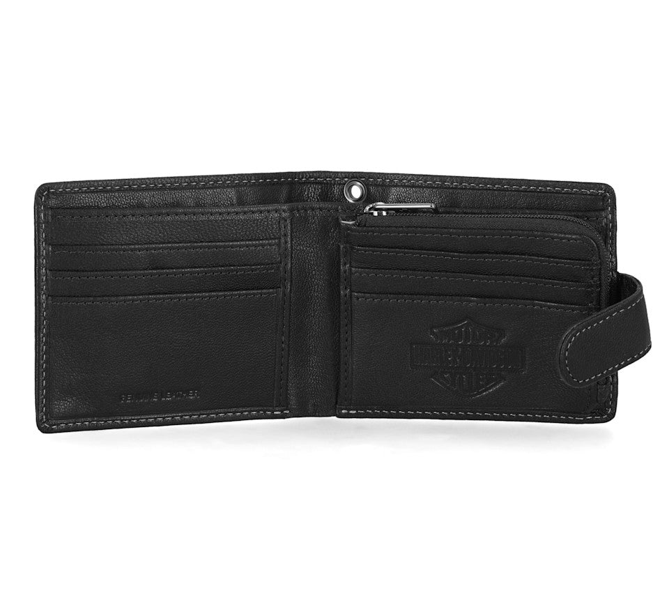 Harley-Davidson Snap Bifold Wallet with Coin Pocket