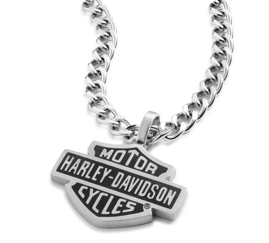 B&S Stamped Logo Pendant Necklace