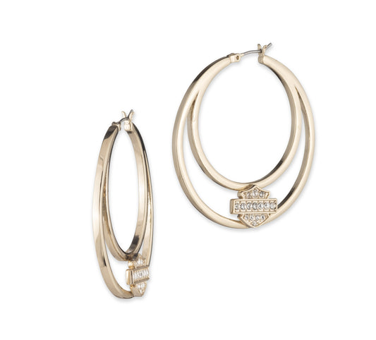 Bar & Shield Hoop Earring
