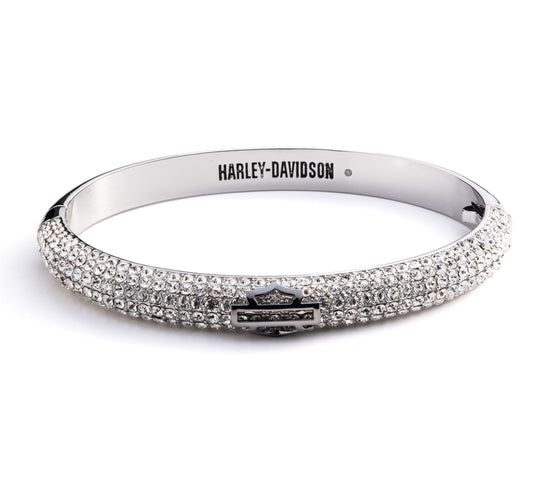 Bar & Shield Crystal Bling Bangle Bracelet