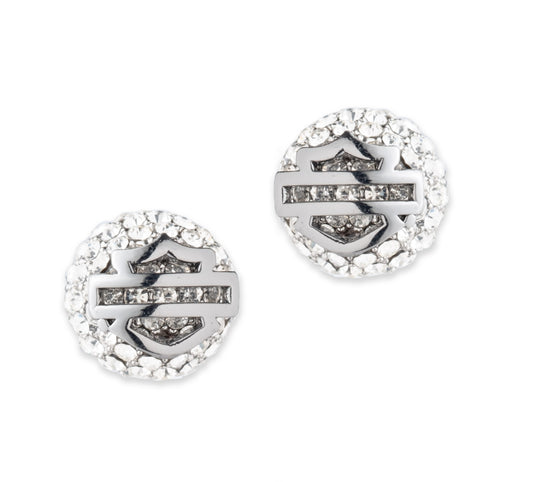Bar & Shield Bling Stud Earrings