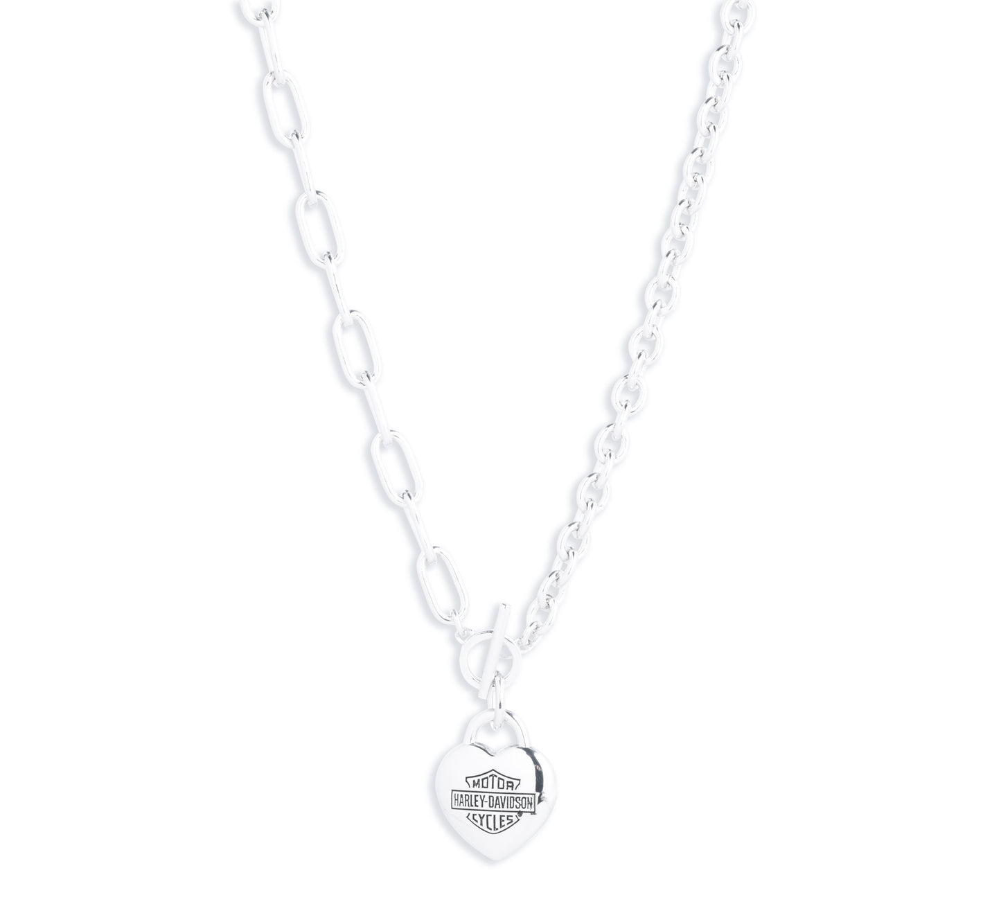 Sterling Silver Heart Lock Necklace
