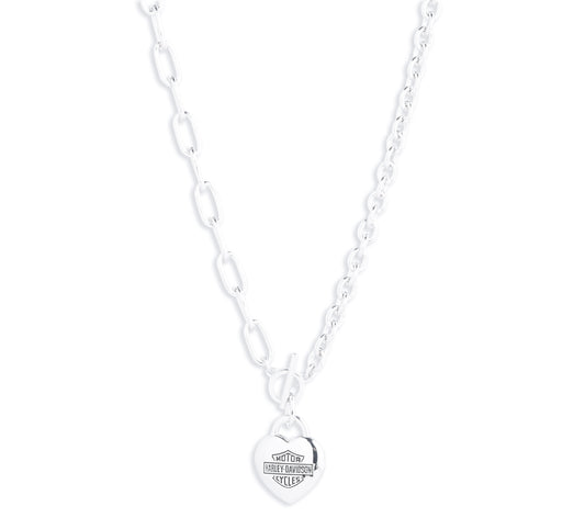 Sterling Silver Heart Lock Necklace