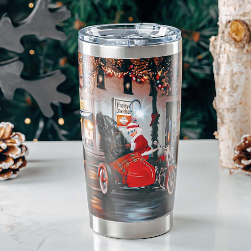 Biker Santa Travel Mug