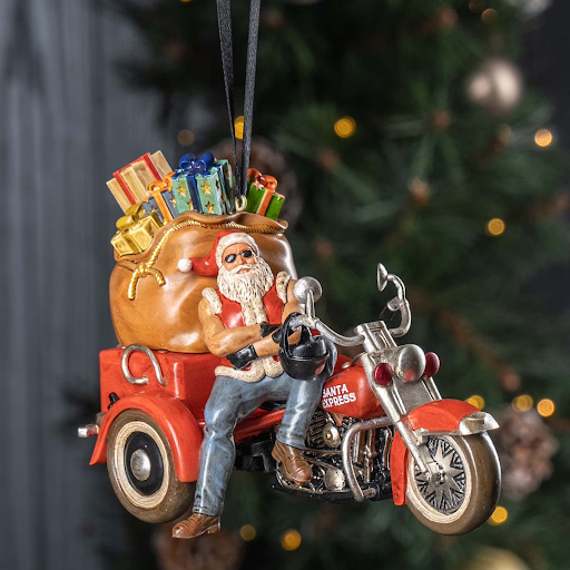 2025 Biker Santa Ornament