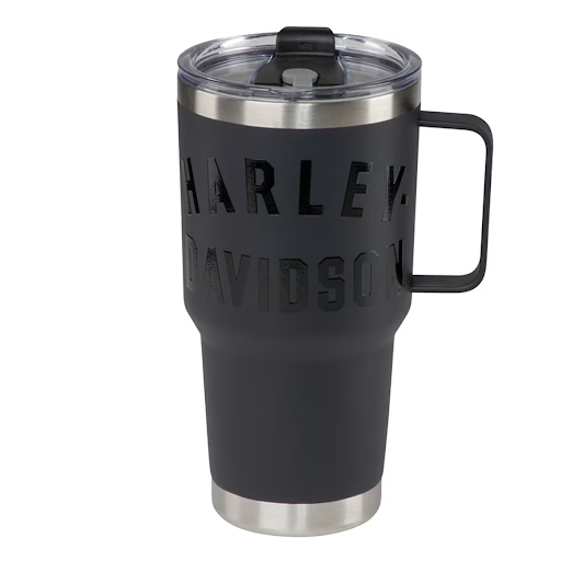 H-D Matte Black Travel Mug