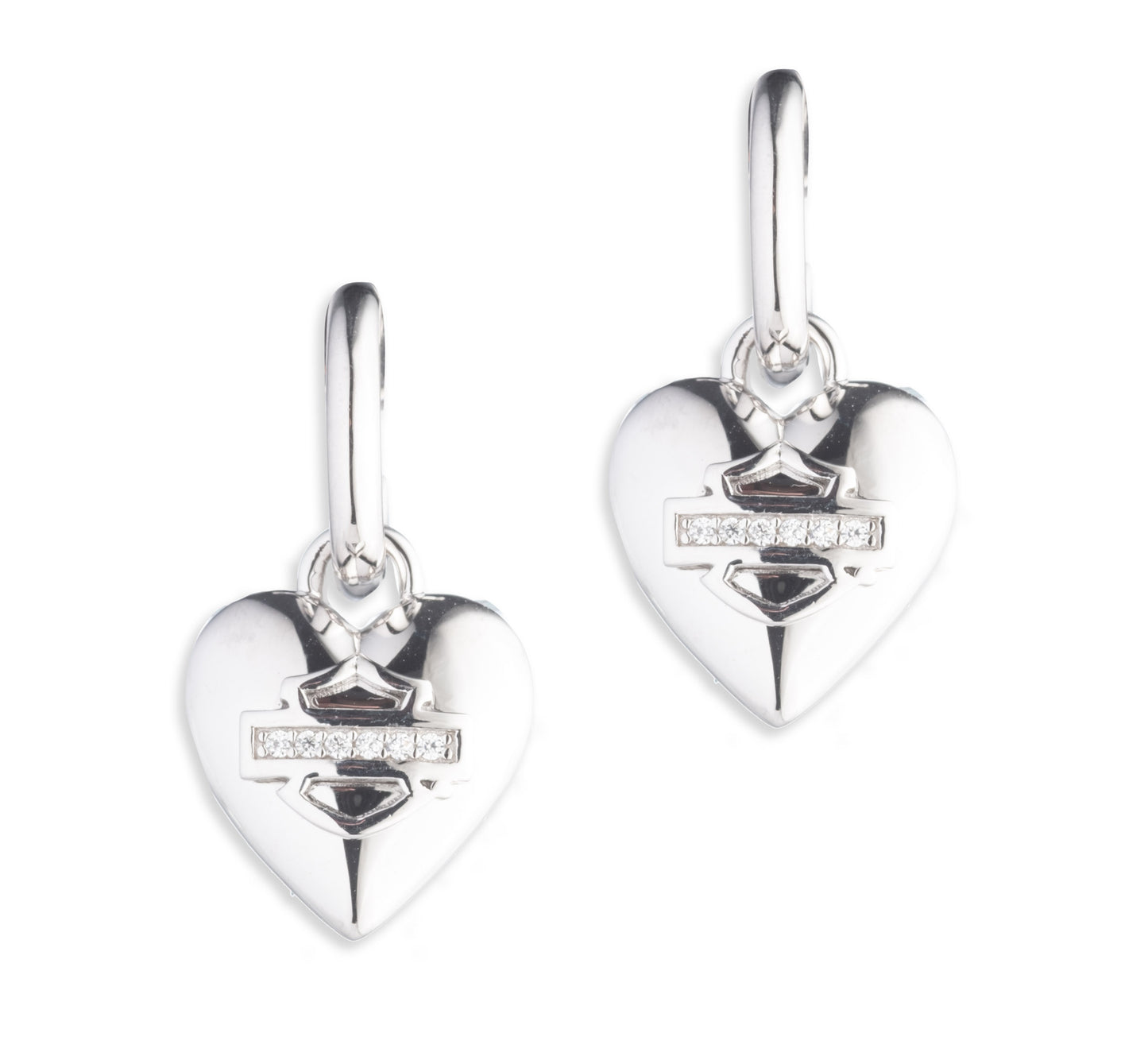 B&S Heart hoop charm earrings