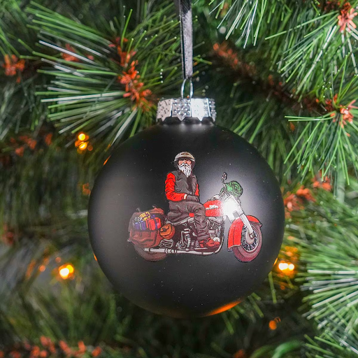 2024 Biker Santa Ball Ornament