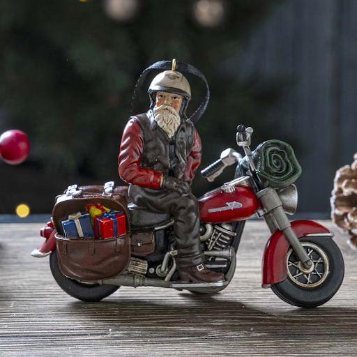 Biker Santa Ornament