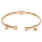 WOMEN'S BOXEDBAR & SHIELD CRYSTAL CHARM TEXTURED CUFF BRACELET