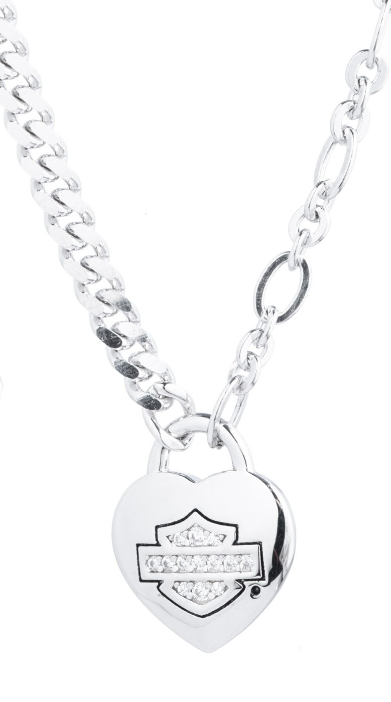 Bar & Shield Lock Necklace