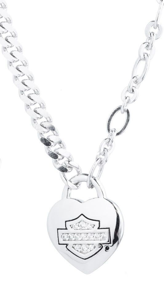 Bar & Shield Lock Necklace